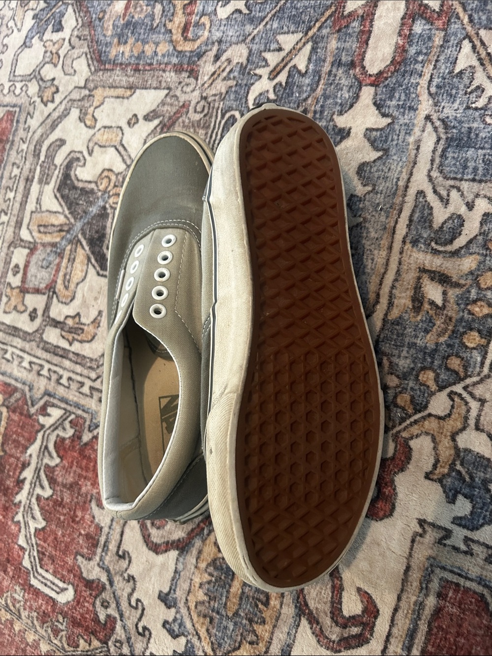 Vans Slip-On Style Canvas Sneakers in Olive - Picture 3 of 5
